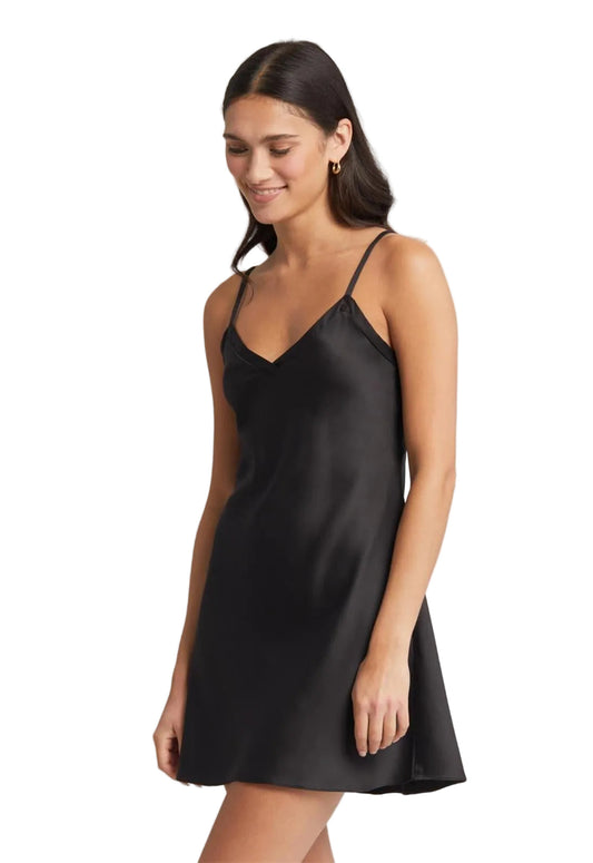Intima Alure Women’s Black Satin Nightdress – Sexy, Silky & Elegant